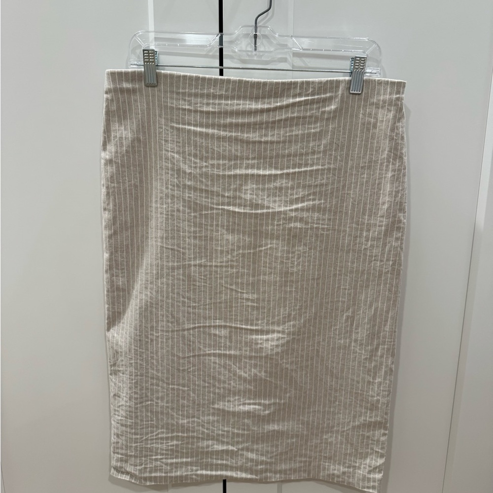 Elegant Tan & Cream Striped Skirt